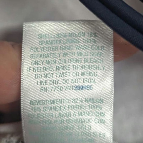 Kona Sol Blue and White Coastal Stripe Strappy Knotted One-piece Swimsuit M - Picture 7 of 8